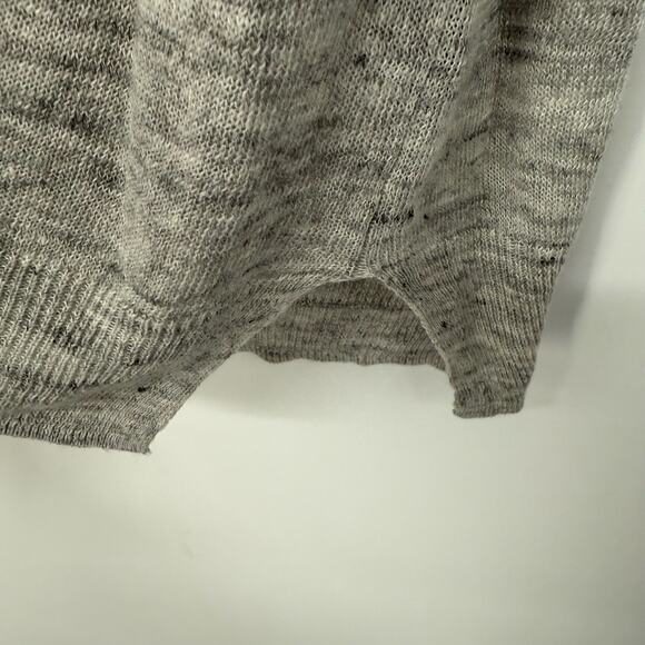 Zadig & Voltaire 100% Linen Elbow Sleeve Embellished Sweater Women's Size M Gray - Picture 5 of 9